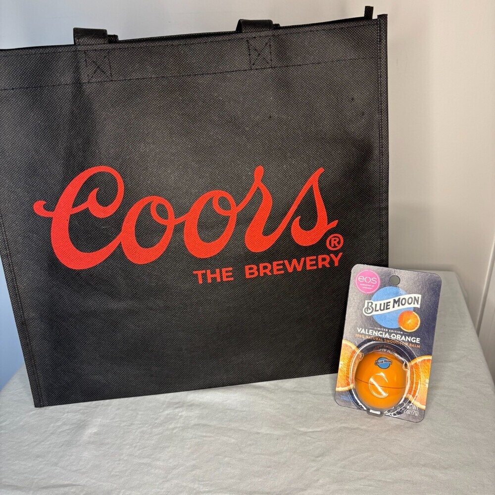 COORS LIGHT Reusable Tote and Blue Moon Lip Balm both NEW from Golden CO